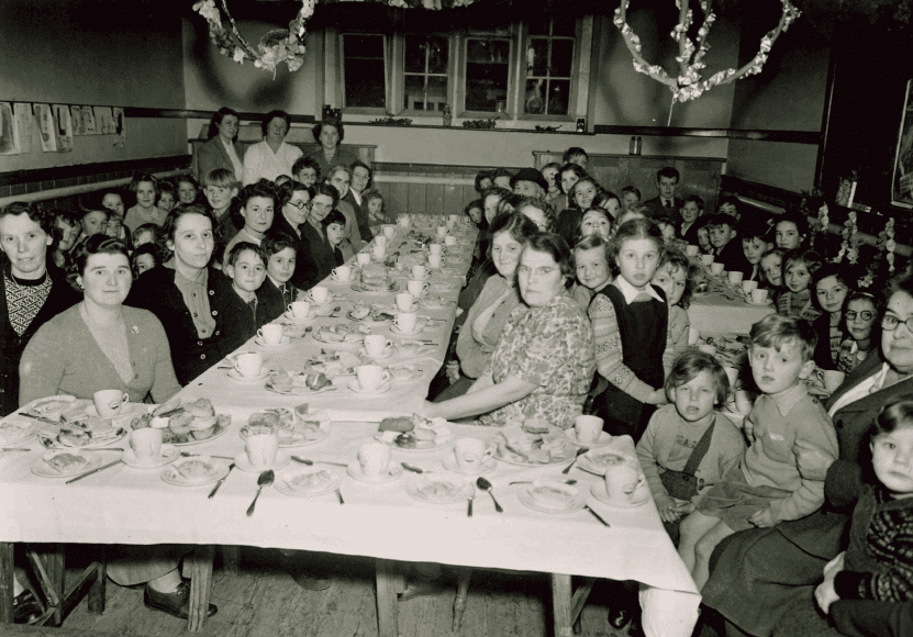 Taken in the school hall just after World War Two