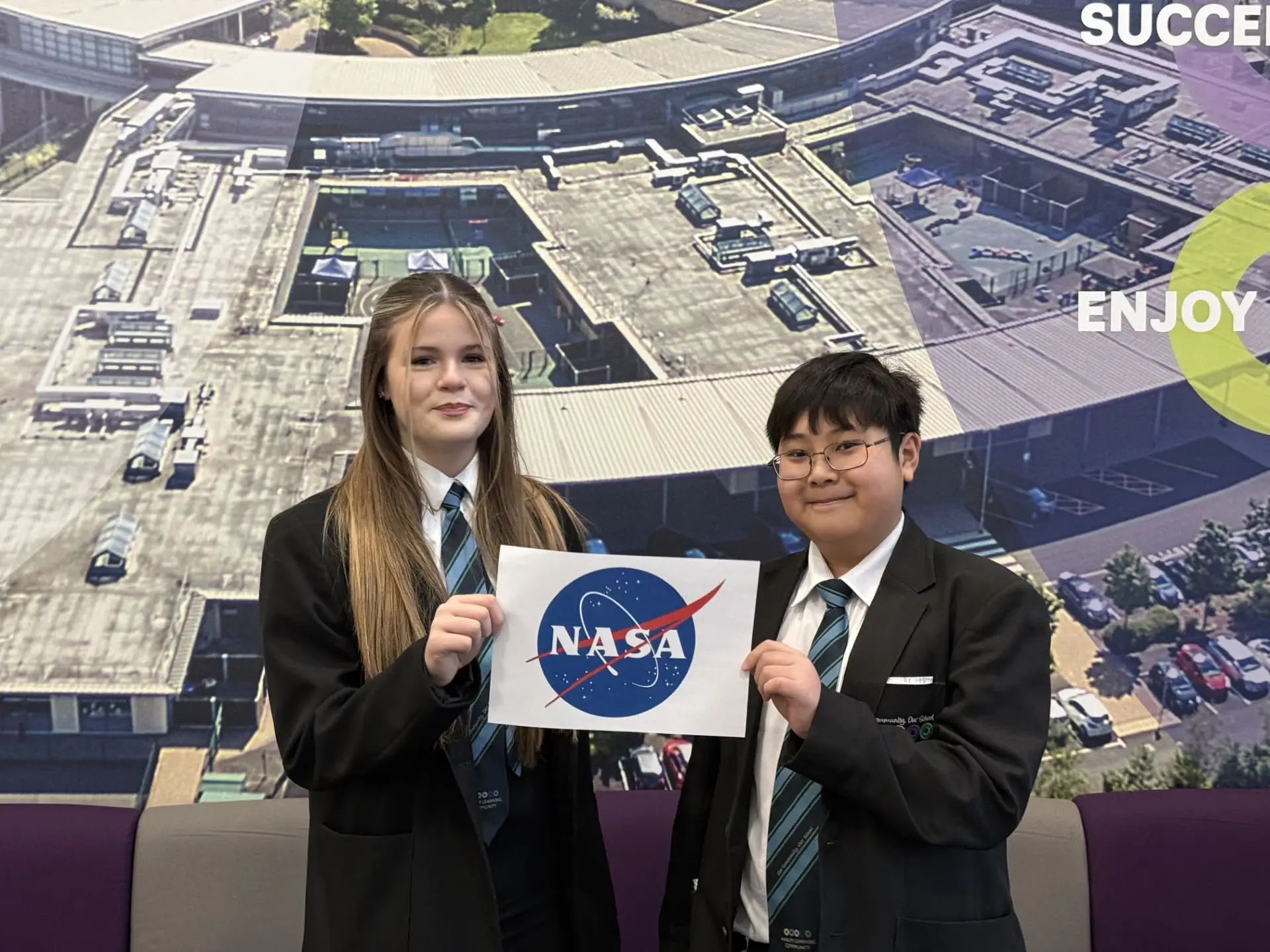 Out of this world... Esmae Hope Morton and Harry Yeung preparing for their NASA trip