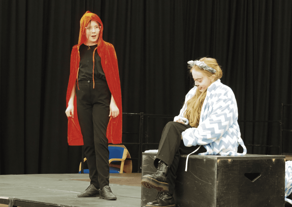 Students performing Little Red Riding Hood