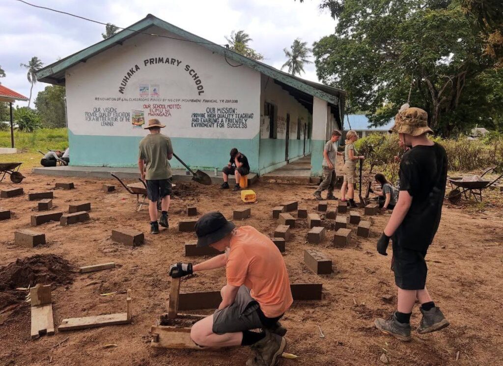 New Road students helping to build a new school in Kenya