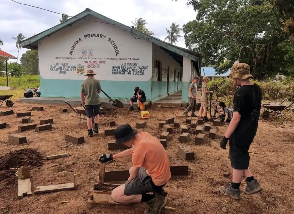 New Road students helping to build a new school in Kenya