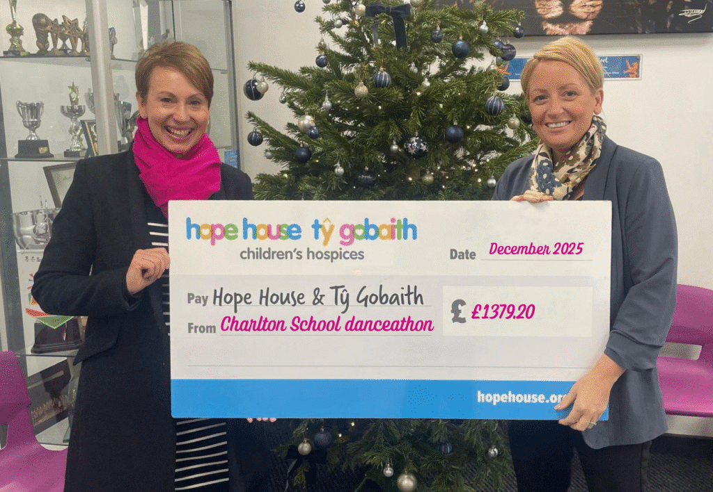 Charlton School head Sarah Barton, right, with Dawn Ball of Hope House